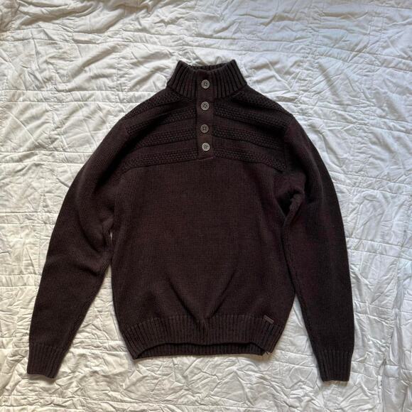 J.B. Holt Other - J.B. Holt dark brown mock neck sweater sz M knit fisherman old money preppy